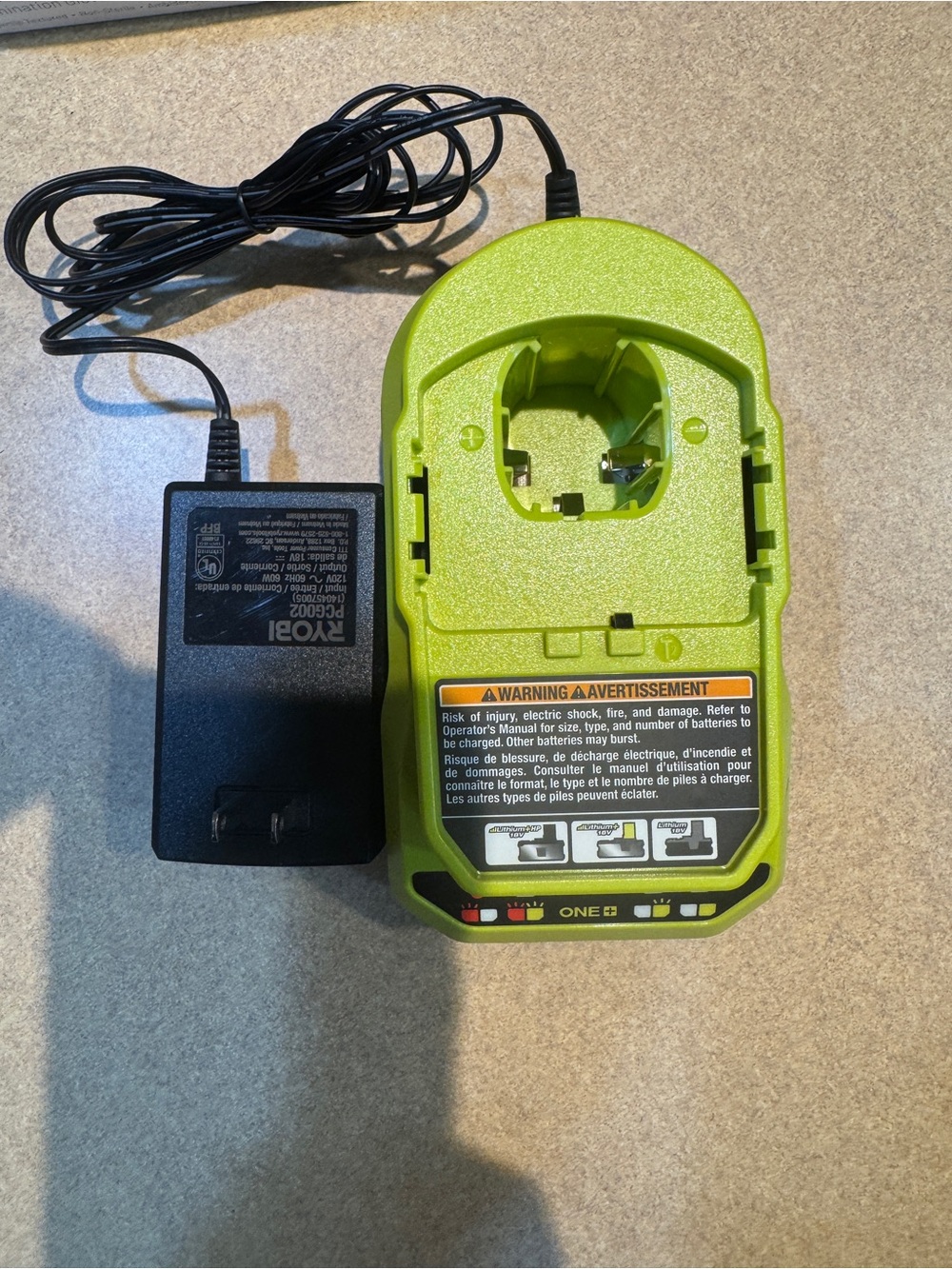 Ryobi PCG002 18V ONE+ Lithium-Ion battery charger ONLY